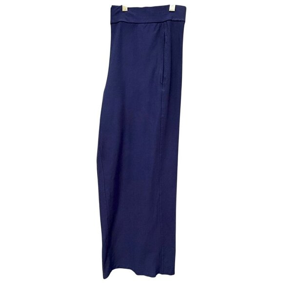 Eileen Fisher Stretch Pants Size Large Comfort Elastic Waist Wide Leg Navy Blue - Picture 8 of 11